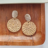 Shop Dominica Earrings - Dark Rattan-Lightweight hand-woven dark rattan earrings with hypoallergenic posts. Natural, modern style perfect for everyday wear, vacations, and warm-weather outfits-available at Reef Love online boho-chic boutique