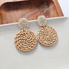 Shop Dominica Earrings - Dark Rattan-Lightweight hand-woven dark rattan earrings with hypoallergenic posts. Natural, modern style perfect for everyday wear, vacations, and warm-weather outfits-available at Reef Love online boho-chic boutique