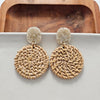 Shop Dominica Earrings - Dark Rattan-Lightweight hand-woven dark rattan earrings with hypoallergenic posts. Natural, modern style perfect for everyday wear, vacations, and warm-weather outfits-available at Reef Love online boho-chic boutique