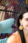 Shop Dominica Earrings - Dark Rattan-Lightweight hand-woven dark rattan earrings with hypoallergenic posts. Natural, modern style perfect for everyday wear, vacations, and warm-weather outfits-available at Reef Love online boho-chic boutique