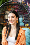Shop Dominica Earrings - Dark Rattan-Lightweight hand-woven dark rattan earrings with hypoallergenic posts. Natural, modern style perfect for everyday wear, vacations, and warm-weather outfits-available at Reef Love online boho-chic boutique