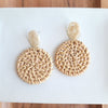 Shop Dominica Earrings - Dark Rattan-Lightweight hand-woven dark rattan earrings with hypoallergenic posts. Natural, modern style perfect for everyday wear, vacations, and warm-weather outfits-available at Reef Love online boho-chic boutique