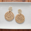 Shop Dominica Earrings - Dark Rattan-Lightweight hand-woven dark rattan earrings with hypoallergenic posts. Natural, modern style perfect for everyday wear, vacations, and warm-weather outfits-available at Reef Love online boho-chic boutique