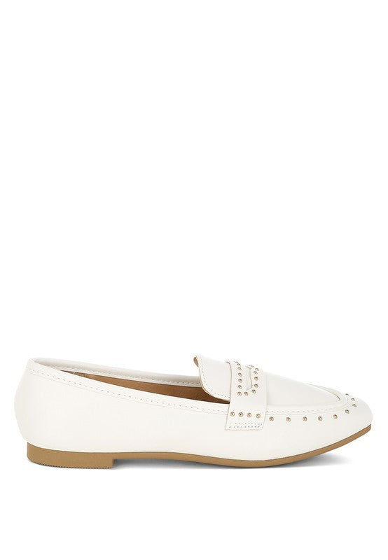 Dorlina Studded Faux Leather Loafers-Reef Love
