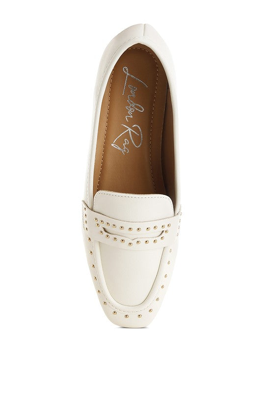 Dorlina Studded Faux Leather Loafers-Reef Love