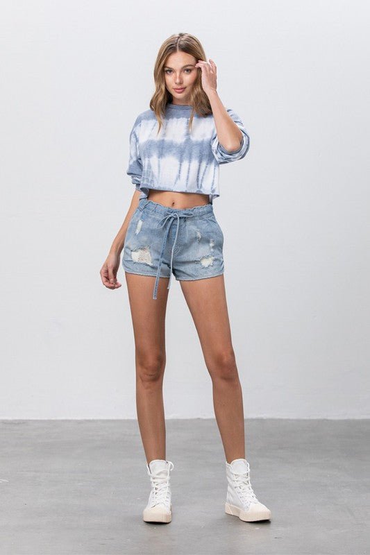 Drawstring Jogger Denim Shorts - Reef Love