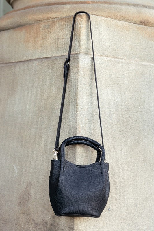 Mini Bucket Crossbody Vegan Leather Tote - sold by Reef Love