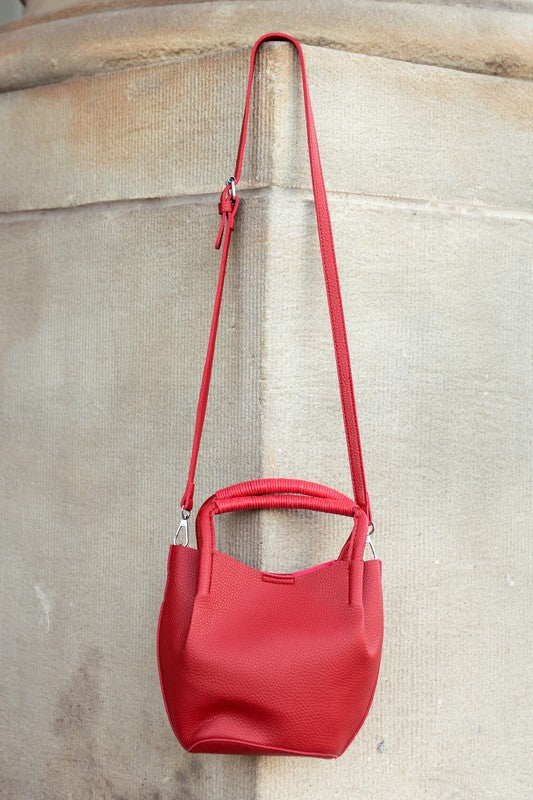 Mini Bucket Crossbody Vegan Leather Tote - sold by Reef Love