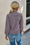 Drop Shoulder Solid Mock Neck Classic Knitted Sweater