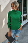 Drop Shoulder Solid Mock Neck Classic Knitted Sweater