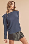 Shop Dulci Square Shoulder Sweater-Elevate your wardrobe with the Dulci Square Shoulder Sweater—bold, textured, and perfect for chic cold-weather layering. Shop now for effortless fall style.-available at Reef Love online boho-chic boutique