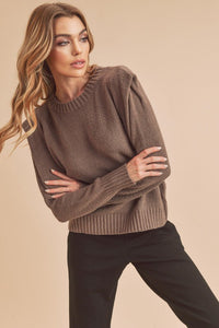 Shop Dulci Square Shoulder Sweater-Elevate your wardrobe with the Dulci Square Shoulder Sweater—bold, textured, and perfect for chic cold-weather layering. Shop now for effortless fall style.-available at Reef Love online boho-chic boutique