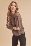 Shop Dulci Square Shoulder Sweater-Elevate your wardrobe with the Dulci Square Shoulder Sweater—bold, textured, and perfect for chic cold-weather layering. Shop now for effortless fall style.-available at Reef Love online boho-chic boutique