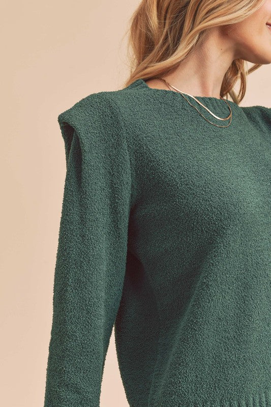 Shop the Chic Dulci Square Shoulder Sweater-Elevate your wardrobe with the Dulci Square Shoulder Statement Sweater