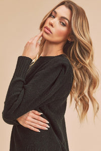 Shop Dulci Square Shoulder Sweater-Elevate your wardrobe with the Dulci Square Shoulder Sweater—bold, textured, and perfect for chic cold-weather layering. Shop now for effortless fall style.-available at Reef Love online boho-chic boutique