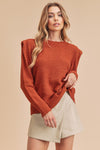 Shop Dulci Square Shoulder Sweater-Elevate your wardrobe with the Dulci Square Shoulder Sweater—bold, textured, and perfect for chic cold-weather layering. Shop now for effortless fall style.-available at Reef Love online boho-chic boutique