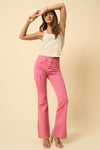 Dusty Pink Cargo Bootcut Jeans