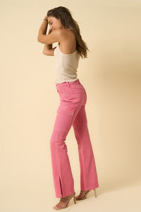 Dusty Pink Cargo Bootcut Jeans