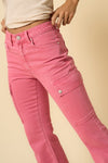 Dusty Pink Cargo Bootcut Jeans