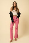 Dusty Pink Cargo Bootcut Jeans