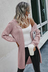 Dusty Rose Knit Cardigan-Dusty rose knit cardigan with open front and cable-knit detail. Soft, comfy layering piece for casual, everyday, and vacation-ready style.-Reef Love