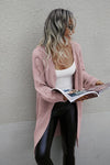 Dusty Rose Knit Cardigan-Dusty rose knit cardigan with open front and cable-knit detail. Soft, comfy layering piece for casual, everyday, and vacation-ready style.-Reef Love