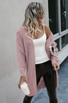 Dusty Rose Knit Cardigan-Dusty rose knit cardigan with open front and cable-knit detail. Soft, comfy layering piece for casual, everyday, and vacation-ready style.-Reef Love