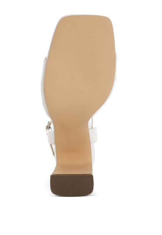 Elana Textured Faux Leather Heels-Reef Love