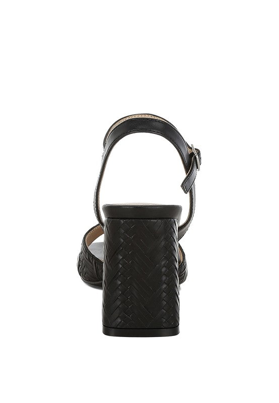 Elana Textured Faux Leather Heels-Reef Love