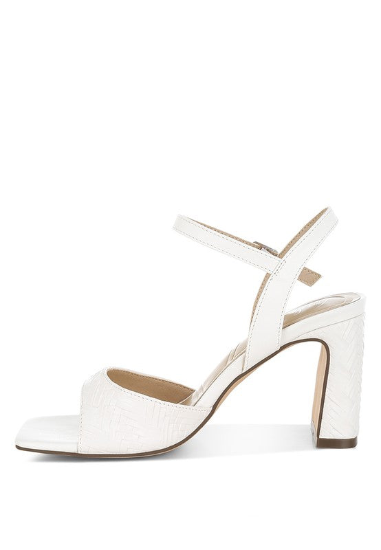 Elana Textured Faux Leather Heels-Reef Love