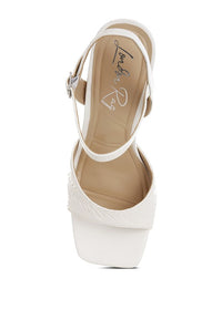 Elana Textured Faux Leather Heels-Reef Love