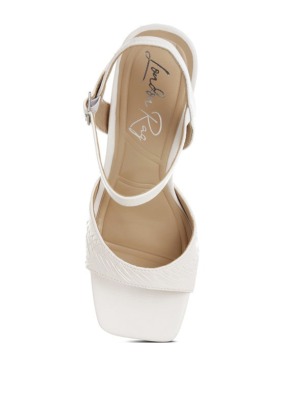 Elana Textured Faux Leather Heels-Reef Love