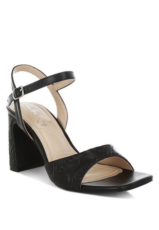 Elana Textured Faux Leather Heels-Reef Love