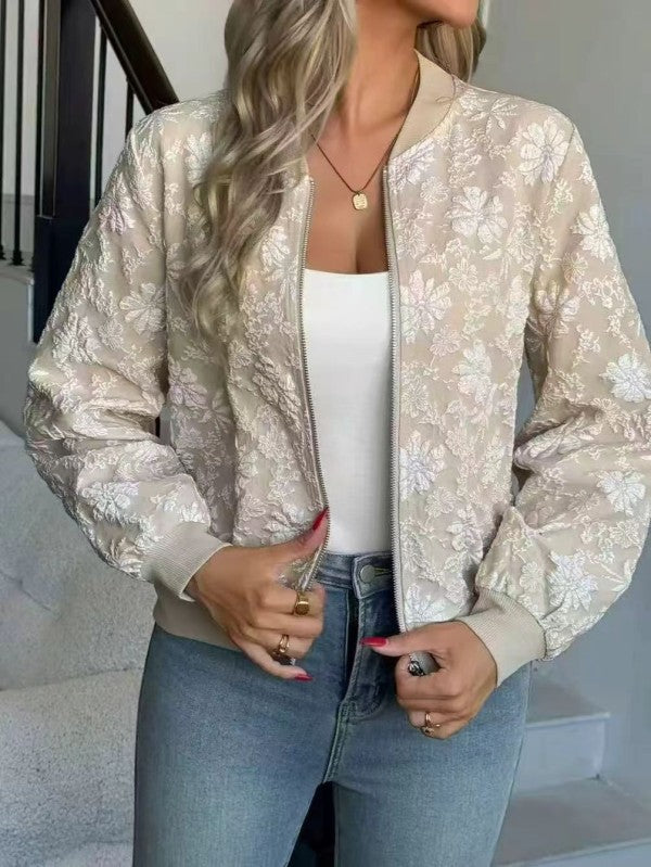 Embroidered Floral Bomber Jacket