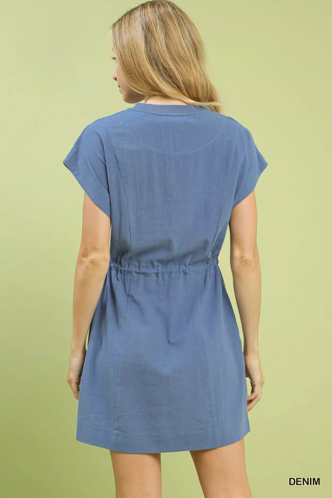 Embroidered Floral Mini Dress with Waist Tie-Reef Love