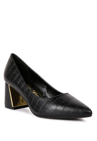 Emersyn Croc Block Heel Pump Shoes- Boho Chic Styles by Reef Love
