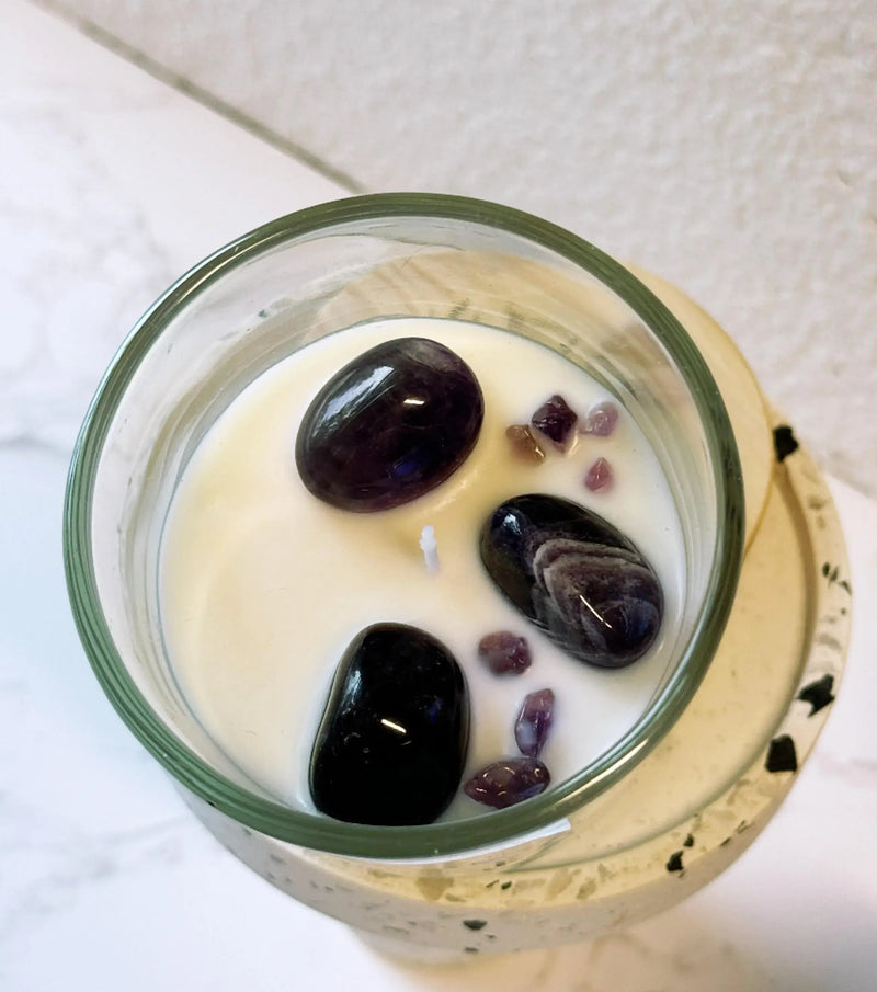 Energy Crystals •Handmade Scented Candle • Positive Energy-Home & Garden - Home Decor - Candles & Holders-Reef Love