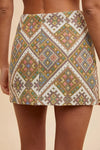 Ethic Woven Jacquard Wrap Mini Skirt
