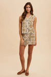 Ethic Woven Jacquard Wrap Mini Skirt