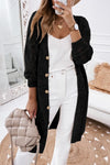 Shop Eyelet Long Sweater Cardigan-Lightweight eyelet knit long cardigan with button front and relaxed sleeves. Perfect for layering—casual, chic, and breathable.-available at Reef Love online boho-chic boutique