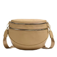 Sabrina Double Zip Leather Crescent Sling