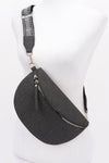 Faux Leather Fanny Pack with Multi Color Strap