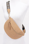 Faux Leather Fanny Pack with Multi Color Strap