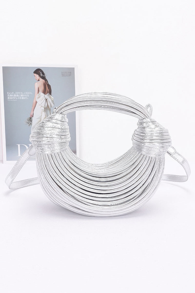 Faux Leather Rope Hobo Bag. Featuring a modern design with faux leather and mixed metal accents