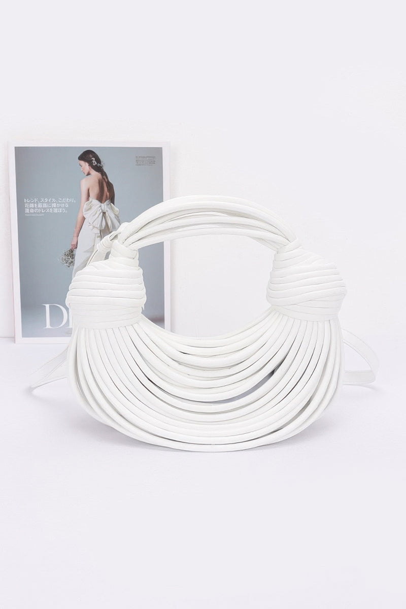 Faux Leather Rope Hobo Bag. Featuring a modern design with faux leather and mixed metal accents