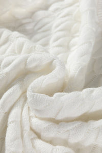 Fish Scale Textured Knit Short Sleeve Sweater- Boho Chic Styles by Reef Love