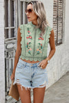Floral Embroidery Guipure Lace Cropped Blouse-Crochet Lace Top-Reef Love-Reef Love