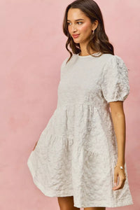 Floral Jacquard Tiered Short Mini Dress- Boho Chic Styles by Reef Love