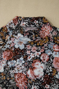 Floral Mesh High Neck Sheath Blouse-The chic mesh floral blouse is a delicate fusion of floral beauty and sophisticated style. The high neck design is perfect for a polished and professional look.-Reef Love