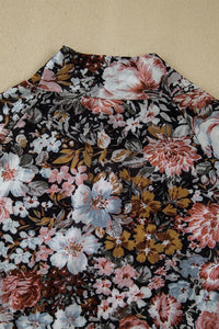 Floral Mesh High Neck Sheath Blouse-The chic mesh floral blouse is a delicate fusion of floral beauty and sophisticated style. The high neck design is perfect for a polished and professional look.-Reef Love